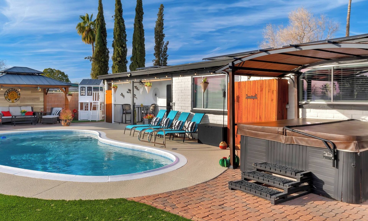 Harrison East South House | Cozy Desert Oasis with Pool, and Private Fenced Yard-Furry Friends Welcome!