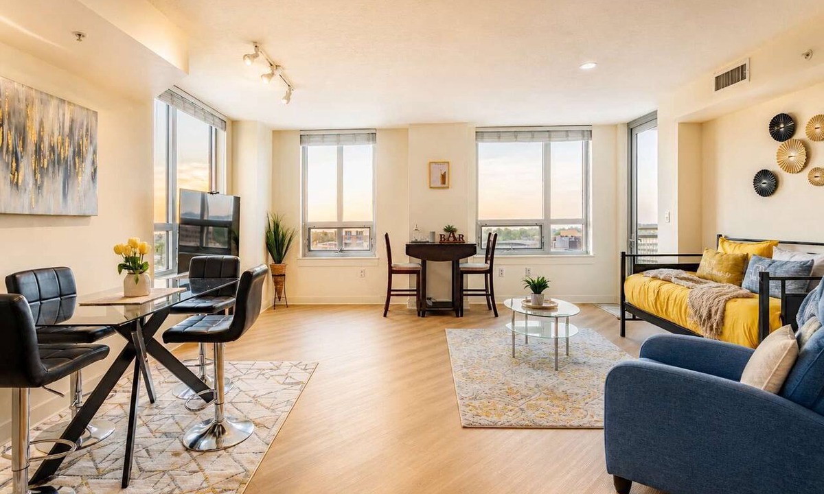 Downtown Apartment | Downtown Silver Spring Walkable Metro Skyline Balcony Corner Suite | Luxe Pad