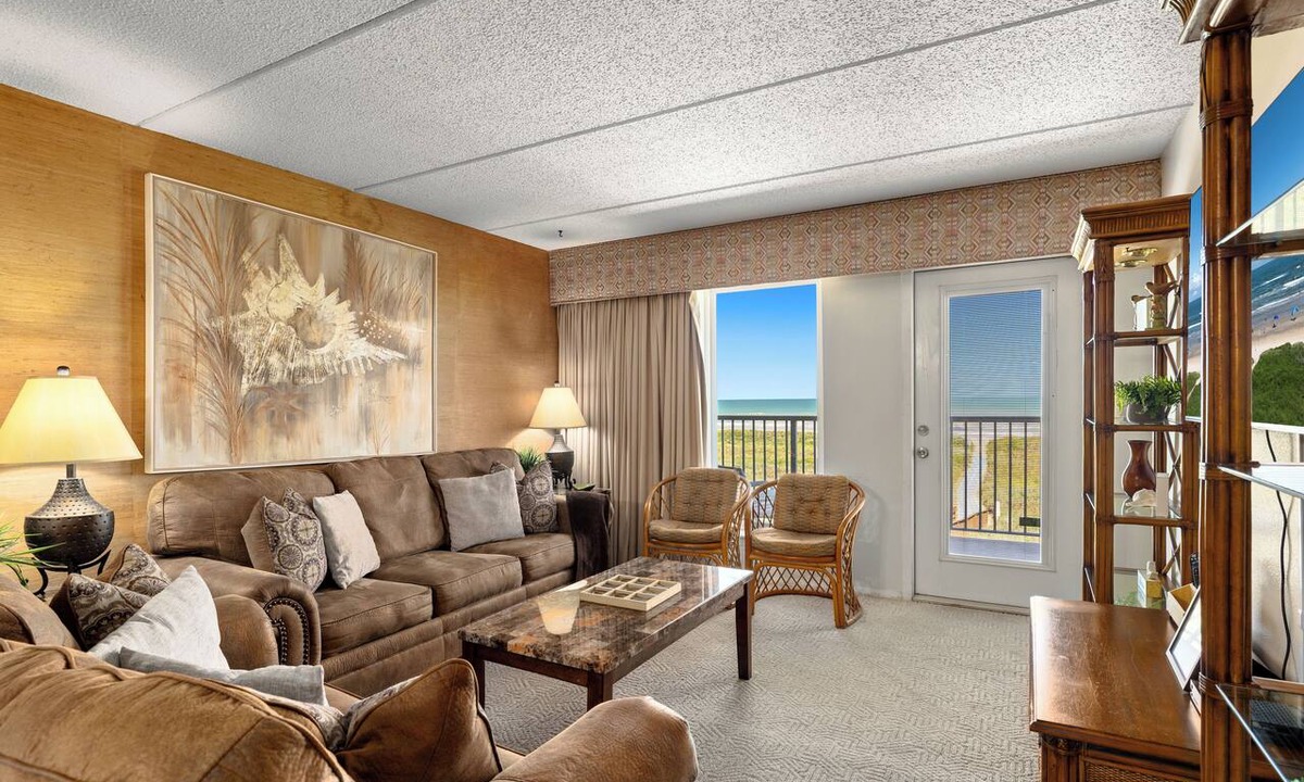 South Padre Island Condo | Edgewater 301 - Wrap Around Balcony! Corner Unit! Heated Pool with Hot Tub!