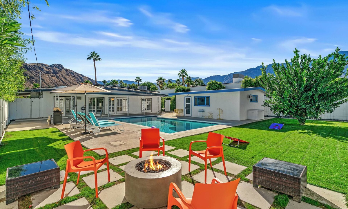 Araby Commons House | Mid-Century Mountain Paradise With Pool, Spa & Mountain Views
