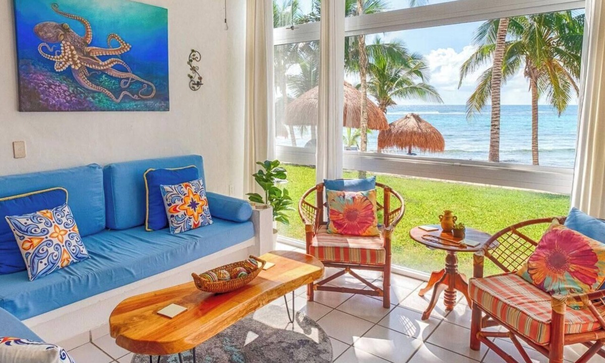 Akumal Condo | Oceanfront Living with Direct Beach Access and Lush Poolside Gardens!