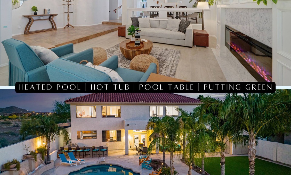 Pleasant Valley House | Peoria - Heated Pool - Hot Tub - Movie Room - 5-BR