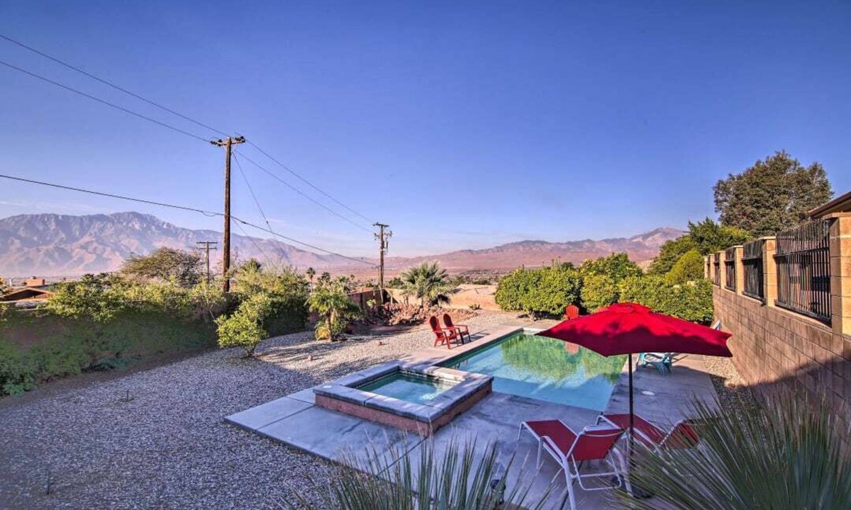 Desert Hot Springs House | Stunning house with a view of windmills and San Gorgonio Mountains, spa and pool