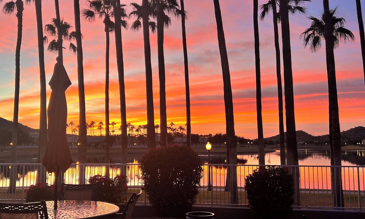Estrella Mountain Ranch House | Sunset Reflection in Estrella-Goodyear, AZ -exceptional AZ sunsets on the lake.