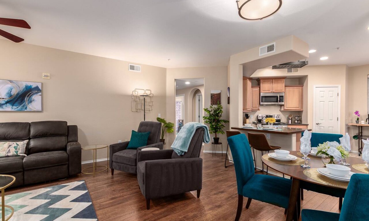 Park Place Condo | Surprise Ground Floor Condo with 2 Private Courtyards! Heated Community Pool!
