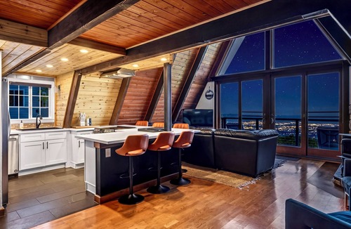 Running Springs Cabin | A-Frame in the Sky - RIM of the World Views! Sauna & Spa