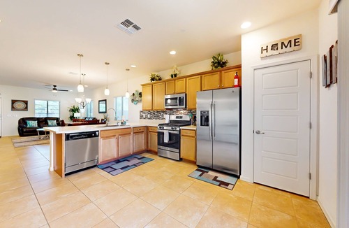 Buckeye House | Airy desert home with an enclosed yard, private pool, hot tub, firepit, & W/D