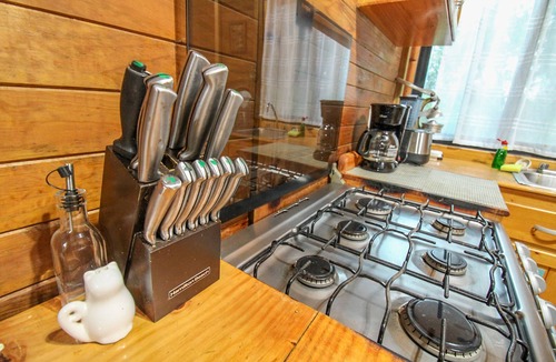 La Veleta Cabin | Alicat Villas:Unique spacious wooden cabin with large balcony , pool, fast wifi