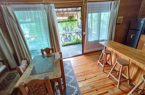 La Veleta Cabin | Alicat Villas:Unique spacious wooden cabin with large balcony , pool, fast wifi