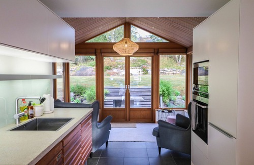 Hjaelteby House | Architect-designed villa with pool, sauna and sea view in Mjörn | SE09124