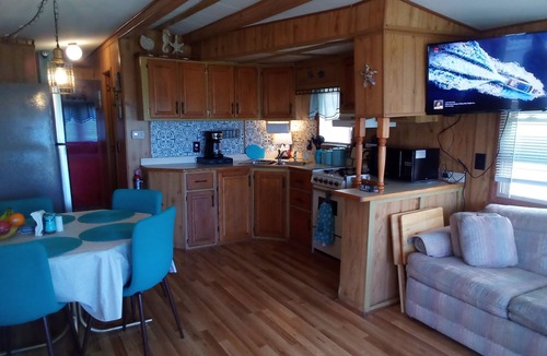 Palmhurst House | Cozy lakeside mobile home in lovely Mission with WiFi, AC, pool, hot tub, trails