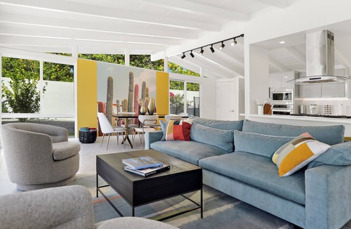 Magnesia Falls Cove House | 'Desert Tones' mid-century modern pool and spa home with lots of amenities!