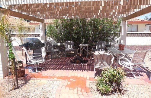 Sunland Village East House | Fully Equipped Greco Roman Retreat in a Vacation Resort in Mesa Pet Friendly.