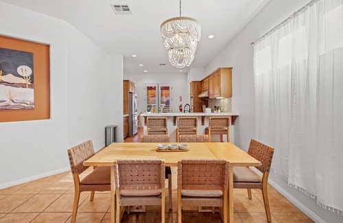 Desert Hot Springs House | Luxury Desert Pueblo! Heated Pool & Spa, Game Room, Koi Pond, 120" Movie Screen!