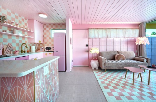 Twin Palms House | Mid Century Modern Barbie bungalow in Historic Ocotillo Lodge
