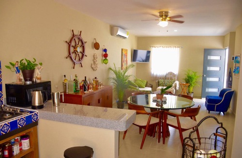 Puerto Morelos House | New house with a maritime atmosphere, large terrace and Mexican colors