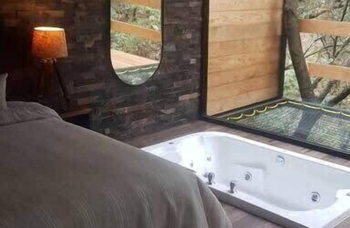 Zapopan Apartment | NEW! Romantic Forest Stay with Hot Tub, Deck & BBQ