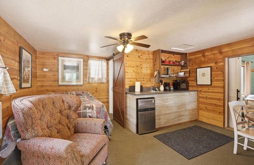 Payson Cabin | Newly updated bath! Indoor fireplace & Jacuzzi xtra room w kid cot; porch swing