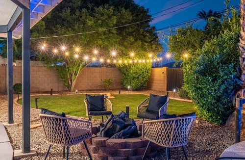 Melrose Paradise House | Poolside Oasis Retreat with Heated Pool Fire Pit Yard