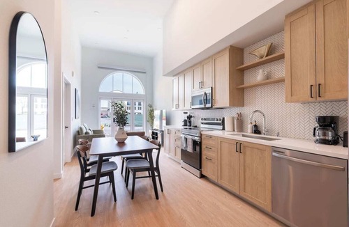 San Bernardino County Apartment | Refined 1B1B with Pool, Spa and 4K Smart TVs