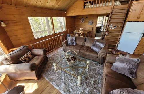 Green Valley Lake Cabin | Spacious 2-bedroom 2 bath cabin with one car attached garage and sunset views.