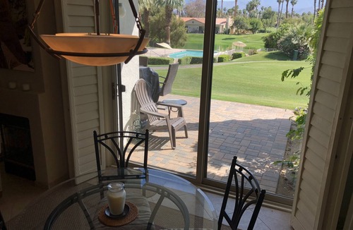 Palm Desert Condo | Spectacular Patio Views of the Santa Rosa Mountains, PVCC Golf Course & Pool!
