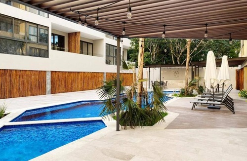Ejidal Apartment | Studio in Centro Maya area of Playa Del Carmen-full kitchen, AC, smart TV, pool.