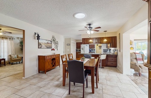 Sunland Village House | Sunny home with covered patio, grill, pool, tennis, hot tub, full kitchen, & AC
