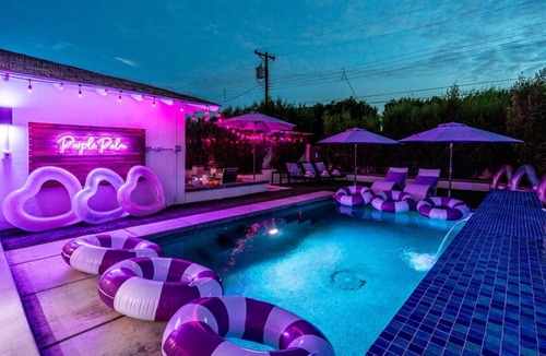 Scottsdale Estates Seven House | The Purple Palm: 88° Heated Pool Purple Light Show