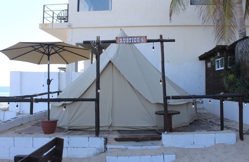 Luis Donaldo Colosio RV Rental | TIPI WITH A/C IN FRONT OF BEAUTIFUL BEACH Wake up with the sunrise and the waves!
