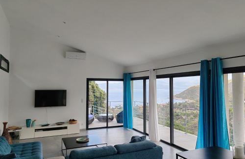 Belvedere-Campomoro Villa | Villa luxe vue mer panoramique 3 suites 6 personnes Campomoro plage