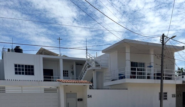 1-br bungalow in amazing San Patricio with AC, Pool, and half a block from beach