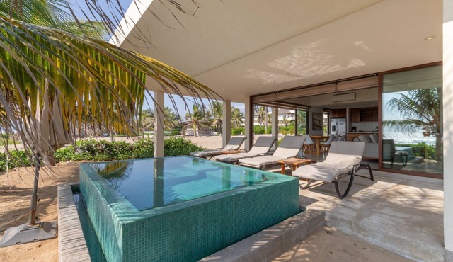 3BR Beachfront Villa Private Terrace + Pool