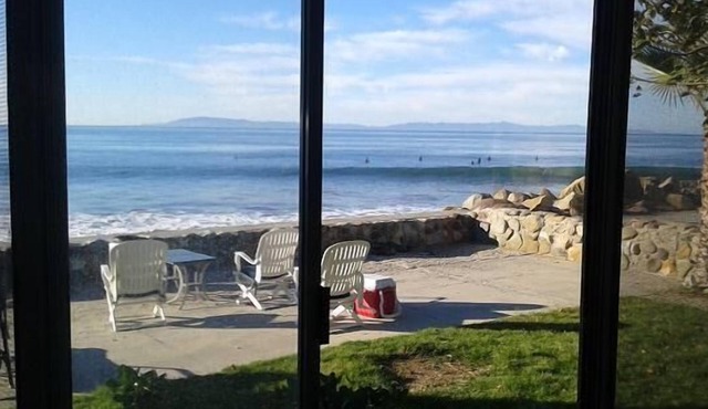 Beachfront house on the water at tip of Pitas Point on Faria Beach