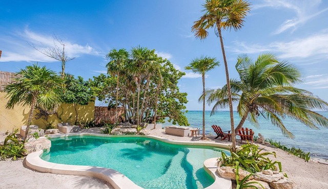 Beachfront Luxury Near Tulum, AC, Pool, 3 BR