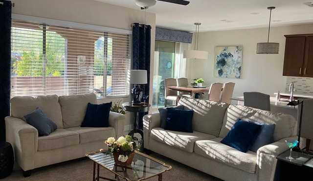 Beautiful 2 BR, 2 Bath Villa w/Den. Access to golf cart and outdoor amenities!