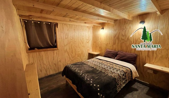 Beautiful fully equipped cabin with fireplace.
