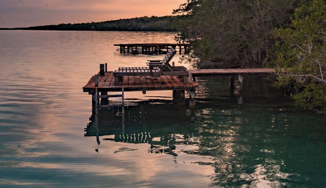 Cabin located on the shore of the Laguna de los Siete Colores