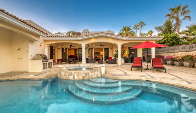 Casa 4 C's is a spacious 3-bedroom private home featuring a pool, hot tub, ocean views, and a gourmet kitchen. Perfect for entertaining, it's just steps from beach access and offers the ideal setting for an unforgettable Cabo getaway.