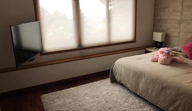 Comfortable Bedroom 1, King size bed, private bathroom and Smart TV 50"