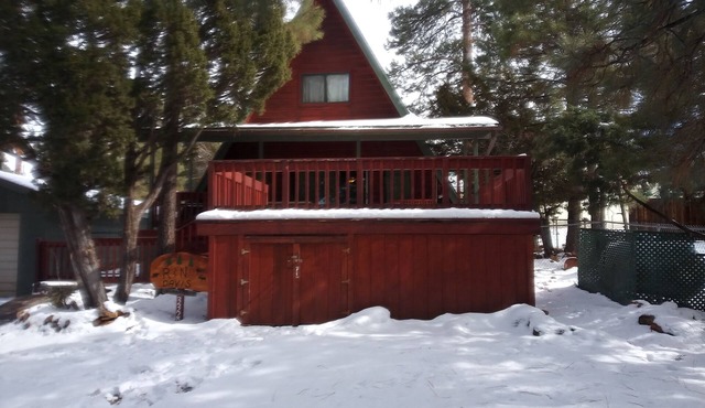 Cool 'A' frame cabin in the ponderosa pines.