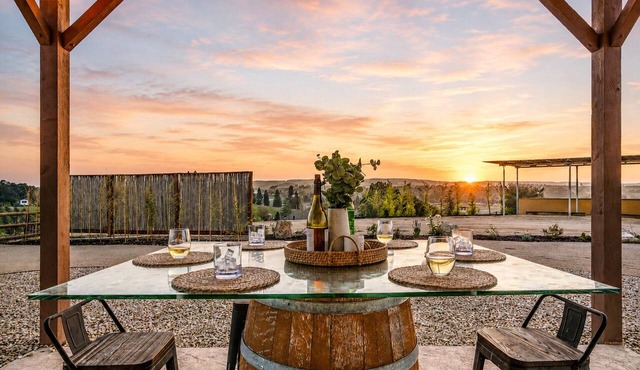 Covered Pavilion + BBQ | Paso Hillside + Vineyards View | Bombay Chardonnay