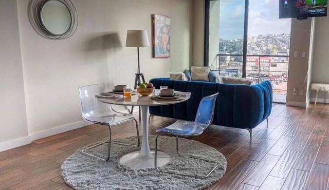 Cozy 1-bedroom apartment in peaceful Tijuana with AC and gym
