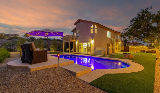 Heated Pool at the PERFECT house with the PERFECT backyard.