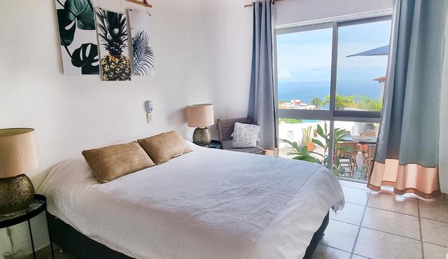 King Bed Suite in Private Hilltop Home Pool AC and Ocean Views