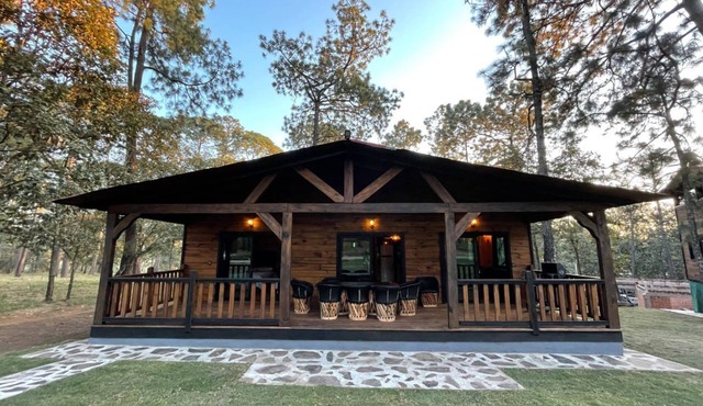 LOG CABIN IN THE FOREST OF MAZAMITLA
