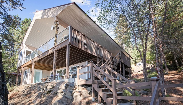 Lovely Oasis in the Trees w/Wraparound Deck, Lake View, Pool Table, & Game Room