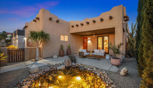 Luxury Desert Pueblo! Heated Pool & Spa, Game Room, Koi Pond, 120" Movie Screen!