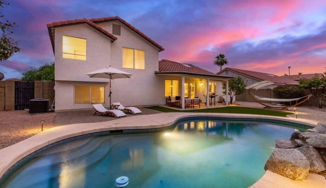 Mesa Citrus Oasis | Pool, Waterfall & Billiards