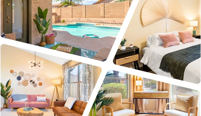 !NEW! POOL+ Pet Friendly 3BR! Modern Family Oasis